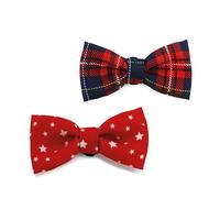 Ancol Pajarita Ajustable para Perro, diseño de Estrella, diseño de tartán, Suave, Elegante, Ligero, cómodo, Lindo y Duradero, Accesorios para Collar de Cachorro, Paquete de 2