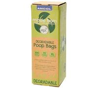 Ancol Paws For The Earth - Rollo de bolsa gigante para excrementos de perro, color verde, 300 bolsas biodegradables hechas de materiales reciclados, fuertes y fiables
