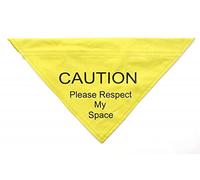 Ancol Respect My Space Warning Bandana para Perro, pequeño/Mediano, Amarillo