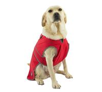 Ancol Stormguard - Abrigo Suave para Perro en Burdeos, Chaqueta Impermeable para Mascotas con Agujero para arnés con Cremallera, Borde Reflectante para Cachorros, Talla S