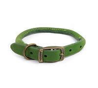 Ancol Timberwolf - Collar Redondo de Piel (35-43 cm), Color Verde