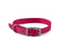 Ancol Viva - Collar Ligero para Perro con Hebilla de satén, Color Rosa, Ajustable, Resistente a la Intemperie, Banda para el Cuello para Cachorros, 20-26 cm, Talla 1