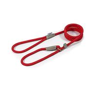 Ancol Viva - Correa Reflectante para Perro con Cuerda Reflectante y Piel, Color Rojo, Accesorio de Entrenamiento para Cachorros, Ligero, Resistente a la Intemperie, 1,5 m x 8 mm