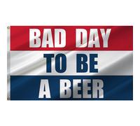 ANCONINE Bad Day To Be A Beer Flag 3x5FT and Flags with 2 Brass Grommets Double Stitched and Premium Polyester 3x5
