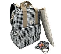 ANCRIVE - Mochila carro bebe impermeable - 7 compartimentos y 9 bolsillos - Organización rápida para paseos y viajes - Ideal para mamá y papá - Mochila pañales con cambiador