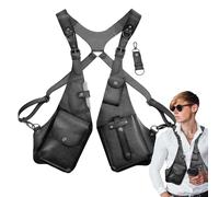 Ancsttu Arnés antirrobo para Hombre,Arnés antirrobo de | Bolsa de Hombro Doble Cosplay Medieval | Bolsa para teléfono para Hombres y Mujeres, Bolso Ajustable con Correa de PU, Bolso para teléfono al
