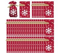 Ancsttu Bolsas De Regalo Navideñas Con Cordón,50 Piezas Bolsa Portátil Para Los Detalles De Fiesta - Bolsa Con Cordón Para El Almacenamiento De Caramelos | Para Adultos Amantes Amigos Niños Y