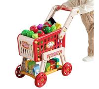 Ancsttu Carrito De La Compra para Niños - Carrito Juguete Supermercado Accesorios Cocina Infantil,Juego Educativo Alimentos De Juguete Regalos Fiestas Navidad Cumpleaños