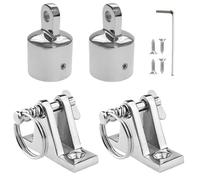 Ancsttu Hardware de la cubierta del, bisagra de cubierta | 2 pares Bimini Soporte con para el extremo ocular - Herramientas de instalación, accesorios de fijación de dosel de servicio pesado para