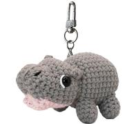 Ancsttu Hipopótamo Animal | Colgante de Bolso Crochet | Keychain de Peluche Hecho a Mano,Para Mochila Bolso Coche Unisex Amantes Animales