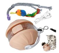 Ancsttu Pelota Rodante para Gatos | Actividades De Ejercicio para Mascotas,Bola Rodante Inteligente con Evitación De Obstáculos Felina - con Actividad Post-Comida Y Estimulación Mental