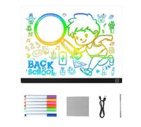 Ancsttu Tablero de dibujo LED para niños, suministros de escritura coloridos de borrado en seco, bloc de dibujo LED, para niños, noche, oscuridad, hogar, oficina, escuela, vacaciones, arte, garabatos