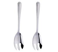 Ancuioyz Cubiertos para Ensalada de Acero Inoxidable, Cuchara Cubiertos para Ensalada Tenedor para Carne Cuchara para Servir Acero Inoxidable, Tenedor para Ensalada Cuchara para Ramen (2 Grande)