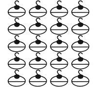 Ancyen 20 perchas para bufandas, bufandas, corbatas, organizadores, ovalados, plástico, perchas de gel, color negro, tamaño: 13,5 cm de largo x 12,5 cm de diámetro x 13,5 cm de altura x 1,9 cm de boca