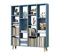 and Bookcase - Estantería multiusos de 14 estantes para sala de estar, sala de estudio, oficina, oficina, sala de estar, muebles (color: azul, tamaño: 10025132 cm)