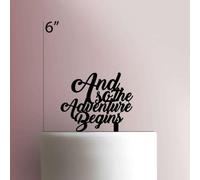 And So The Adventure Begins- Decoración acrílica para tartas de 8 pulgadas de ancho/morado