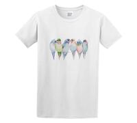 and Wildlife Birds Budgies Regular Fit T-Shirt Graphic tee Printed Top Mens White Shirt XXL