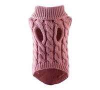 and Winter Clothes Pet Sweater Small and Medium Sized Dog Knitting Cute Pet Costumes Abrigo para perros significativo (Rosa, Talla única)