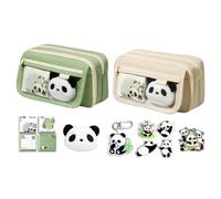 Anda - Estuche para lápices, 22 x 7,5 x 13 cm, organizador espacioso, soporte de tela Oxford, cremallera segura, bonito juego de accesorios de animales para escuela, oficina, viajes, artes, Creamy