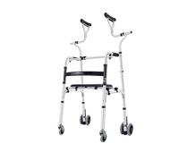 Andadera para Adulto, Andador Rodante Plegable Ligero con Asiento y Soporte Axilar y Ruedas, Andador de Altura Ajustable para Personas Altas con Lesiones en Piernas o Pies(4 wheels)