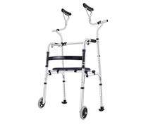 Andadera para Adulto, Andador Rodante Plegable Ligero con Asiento y Soporte Axilar y Ruedas, Andador de Altura Ajustable para Personas Altas con Lesiones en Piernas o Pies(2wheels)