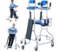 Andadera para Adulto con Asiento, 8 Ruedas Andador para Adulto Mayor Altura y Ancho Ajustables,Andadoras con Ruedas,Fabricada en Acero de Alta Resistencia Soporta 220lbs