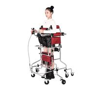Andadera para Adulto con Asiento, Portable Multi-Funcional de entrenamiento de las extremidades inferiores stangding Walker, 8 Ruedas Hemiplegia Rehabilitación Bipedestador, para Mujeres, Hombres Alt