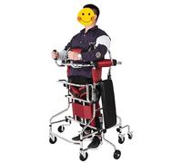 Andadera para Adulto con Asiento, Portable Multi-Funcional de entrenamiento de las extremidades inferiores stangding Walker, 8 Ruedas Hemiplegia Rehabilitación Bipedestador, para Mujeres, Hombres Alt