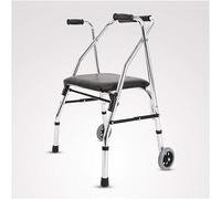 Andadera para Adulto Folding Walker con Ruedas con Asiento, Altura Ajustable, Plegable, Aluminio