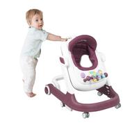 Andador 2 en 1 para bebé con bandeja de alimentación extraíble y bandeja de música, andador de actividad plegable para niños y niñas de 6 a 18 meses - 60 * 55 * 70 cm - Rosa Rojo