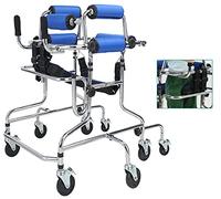 Andador adulto para personas mayores, con parálisis cerebral, hemiplejia, rehabilitación de accidentes cerebrovasculares, andador de rueda con asiento, marco de altura ajustable, ayuda para caminar