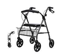 Andador Andador Andador Andador Estándar Andadores Plegables con Freno, Andador Andador para Personas Mayores De Servicio Pesado con Asiento, Cesta Y Ruedas De 6 Pulgadas, Altura Ajustable Ligera