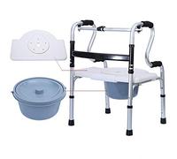 Andador, Andador Andador Andador Plegable Ligero con Orinal y Tabla de Baño Marco para Caminar de Aluminio para Personas Mayores Andadores Estándar Ajustables en Altura para Rehabilitación de Viajes