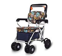Andador, Andador Andador con Asiento, Andador Plegable de Movilidad con 4 Ruedas, Pasamanos Ajustable en Altura para Compras de Personas Mayores, Viajes It's so kind of you