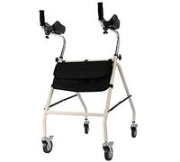 Andador, Andador Andador De Viaje Ligero Y Plegable De 4 Ruedas para Personas Mayores con Ruedas Fijas, Andador con Andador con Almohadilla para Reposabrazos Y Bolsa De Almacenamiento