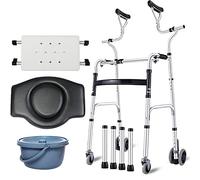 Andador Andador Andador,Ruedas Plegables Ligeras,S para Personas Mayores,Asistente Ajustable Plegable Equipado con Almohadilla para Reposabrazos