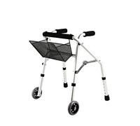 Andador Andador con 2 Ruedas Grandes Altura Ajustable Andador de Movilidad Plegable de Aluminio Ligero con Parálisis Cerebral para Niños