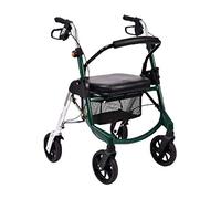 Andador Andador con Andador Plegable con Asiento, Andador con Andador para Trabajo Pesado con Asiento, Andador con Ruedas bariátrico Soporta hasta 385 Libras, 4 Ruedas de Altura Ajustable Interes