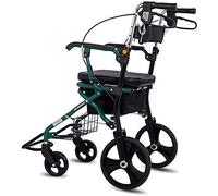 Andador, Andador con Andador Plegable Médico con Asiento Y Cesta Inferior Mango Ajustable En Altura Y Soporte para La Espalda Freno Bloqueable Andadores Estándar Limitados Interesante