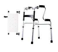 Andador, Andador con ruedas Andador plegable Ajuste de 8 niveles Ayudas de movilidad multifunción para piernas Accesorios desmontables Andadores livianos para rehabilitación de via(With Bath Plate)