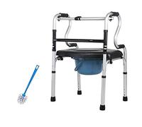 Andador, andador con ruedas Ayuda de movilidad plegable para caminar Accesorios extraíbles Andadores para personas mayores con asiento de cuero de PU Andadores estándar para rehabilitación de per