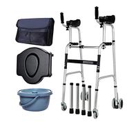 Andador Andador De 4 Ruedas, Andador De Altura Ajustable con Almohadillas Y Ruedas para Reposabrazos, Ayudas De Movilidad Auxiliares Plegables para Personas Mayores Discapacitadas,C