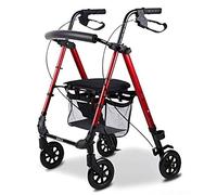 Andador, andador de movilidad con ruedas de aluminio, fácil de vadear, capacidad de peso de 300 libras, es muy amable de su parte (rojo)