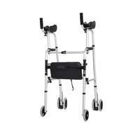 Andador, Andador de pie con asiento, altura ajustable, reposabrazos y ruedas, Rollator para adultos y discapacitados, 400lbs de capacidad