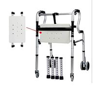 Andador, Andador discapacitado Personas Mayores Caminando con Cuatro Patas, Andador con Ruedas Plegable Ligero de Cuatro Ruedas con Asiento Acolchado Asas ergonómicas (Color : White) It's so kind of