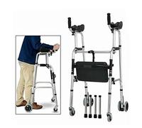 Andador, Andador estándar para personas mayores, ruedas plegables y ajustables equipadas con asistencia para caminar equipadas con almohadilla para reposabrazos para movilidad limitada con discapacit