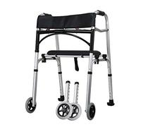 Andador, Andador Floding, Andador de Aluminio Andador con Asiento Ruedas Giratorias Plegables Marco para Caminar para Ayuda de Movilidad para Adultos Mayores Altura Liviana Ajustable (B) (A)