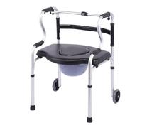 Andador Andador plegable for baño, con ruedas y orinal, ajustable en altura for personas mayores y adultos.