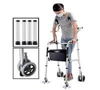 Andador, Andador Plegable para Personas Mayores con Soporte Axilar, Muleta de Aluminio Resistente con 4 Ruedas, Andador Vertical para Personas Altas, Carga 180 kg