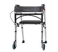 Andador, Andador Plegable Soporte con Ruedas Delanteras con Freno - Ajustable, Portátil, Liviano, Compacto Anciano Caminando Ayuda de Movilidad Médica para Discapacitados - con Asiento de Cuero